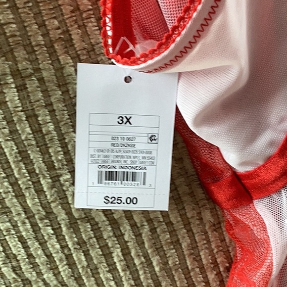 NWT Red & Pink Lace Lingerie Thong Set - Picture 4 of 9